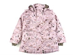 En Fant burnished lilac floral winter jacket with ruffles